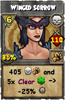 Wizard101 Death spell card: Winged Sorrow, Spell ID 15804