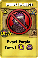 Wizard101 Myth spell card: Purple Parrot, Spell ID 15810