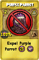 Wizard101 Myth spell card: Purple Parrot, Spell ID 15815