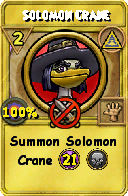 Wizard101 Myth spell card: Solomon Crane, Spell ID 15818