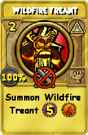 Wizard101 Myth spell card: Wildfire Treant, Spell ID 15819