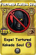 Wizard101 Myth spell card: Tortured Kakeda Soul, Spell ID 15847