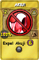 Wizard101 Myth spell card: Akuji, Spell ID 15848