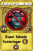 Wizard101 Myth spell card: Kakeda Painbringer, Spell ID 15852