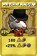 Wizard101 Myth spell card: White Rat Magician, Spell ID 15854