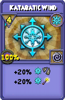 Wizard101 Ice spell card: Katabatic Wind, Spell ID 15859