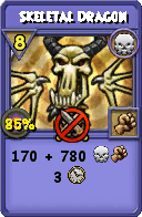 Wizard101 Death spell card: Skeletal Dragon, Spell ID 15862