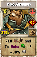 Wizard101 Balance spell card: King Artorius, Spell ID 15876