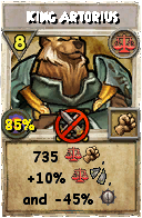 Wizard101 Balance spell card: King Artorius, Spell ID 15877