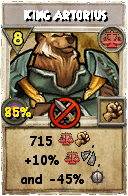 Wizard101 Balance spell card: King Artorius, Spell ID 15879