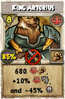 Wizard101 Balance spell card: King Artorius, Spell ID 15883