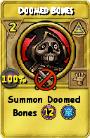 Wizard101 Myth spell card: Doomed Bones, Spell ID 15885