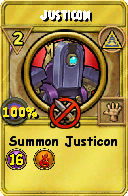 Wizard101 Myth spell card: Justicon, Spell ID 15887