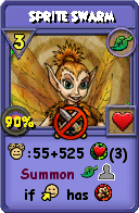 Wizard101 Life spell card: Sprite Swarm, Spell ID 15888