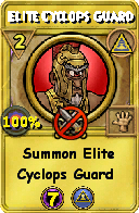 Wizard101 Myth spell card: Elite Cyclops Guard, Spell ID 15895