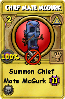 Wizard101 Myth spell card: Chief Mate McGurk, Spell ID 15901
