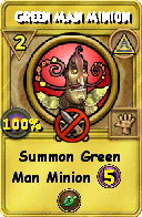 Wizard101 Myth spell card: Green Man Minion, Spell ID 15902