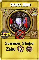 Wizard101 Myth spell card: Shaka Zebu, Spell ID 15911