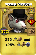 Wizard101 Myth spell card: Vermin Virtuoso, Spell ID 15919