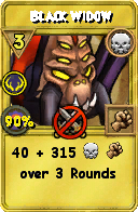 Wizard101 Death spell card: Black Widow, Spell ID 15924