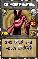 Wizard101 Death spell card: Crimson Phantom, Spell ID 15930