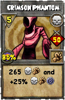 Wizard101 Death spell card: Crimson Phantom, Spell ID 15932