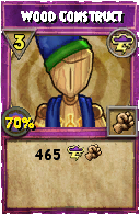 Wizard101 Storm spell card: Wood Construct, Spell ID 15933