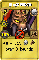 Wizard101 Death spell card: Black Widow, Spell ID 15937