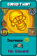 Wizard101 Shadow spell card: Cursed Taunt, Spell ID 15939