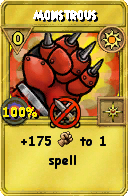 Wizard101 Sun spell card: Monstrous, Spell ID 15943