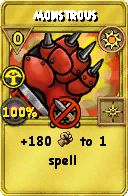 Wizard101 Sun spell card: Monstrous, Spell ID 15947