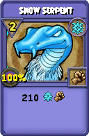 Wizard101 Ice spell card: Snow Serpent, Spell ID 15949