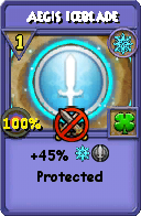 Wizard101 Ice spell card: Aegis Iceblade, Spell ID 15952