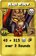 Wizard101 Death spell card: Black Widow, Spell ID 15953