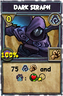 Wizard101 Shadow spell card: Dark Seraph, Spell ID 15956