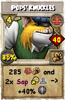Wizard101 Balance spell card: Pops' Knuckles, Spell ID 15962