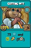 Wizard101 Ice spell card: Cutting Wit, Spell ID 15963