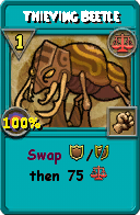 Wizard101 Balance spell card: Thieving Beetle, Spell ID 15966