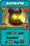 Wizard101 Fire spell card: Backdrafter, Spell ID 15967