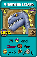 Wizard101 Storm spell card: Lightning Lizard, Spell ID 15972