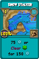 Wizard101 Ice spell card: Snow Stalker, Spell ID 15974