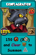 Wizard101 Fire spell card: Conflagration, Spell ID 15975