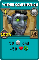 Wizard101 Death spell card: Wither Constitution, Spell ID 15979
