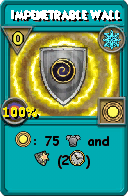 Wizard101 Ice spell card: Impenetrable Wall, Spell ID 15996