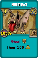 Wizard101 Myth spell card: Rust Bat, Spell ID 15998