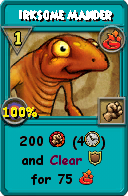 Wizard101 Fire spell card: Irksome Mander, Spell ID 15999