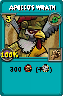 Wizard101 Life spell card: Apollo's Wrath, Spell ID 15171