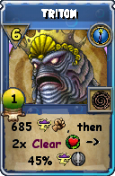Wizard101 Cantrips spell card: Triton, Spell ID 15822