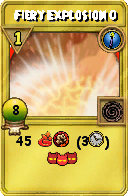 Wizard101 Cantrips spell card: Fiery Explosion 0, Spell ID 15580