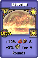 Wizard101 Star spell card: Eruption, Spell ID 15734